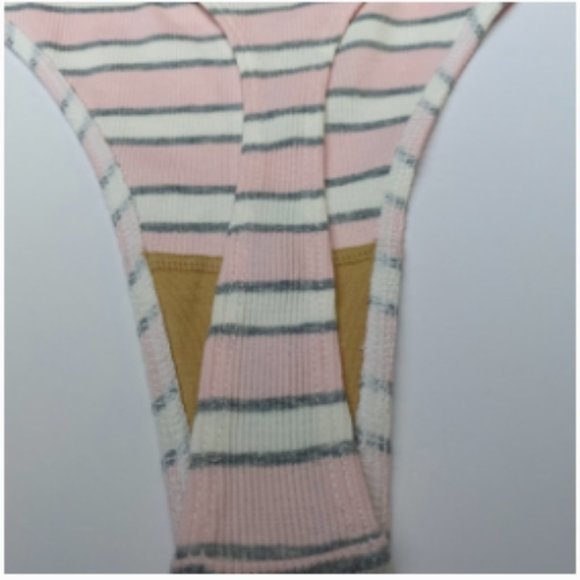 American Apparel Horizonal Striped Fitted Vintage Style Bodysuit Small - Picture 4 of 6